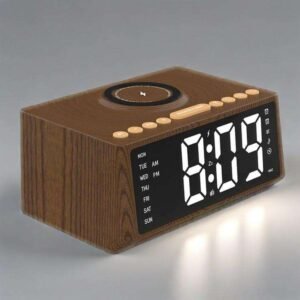 Digital Mirror Alarm Clock with Wireless Charger