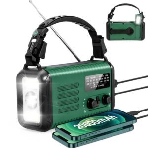 Hand-Crank & Solar Emergency Power Bank with LED Torch